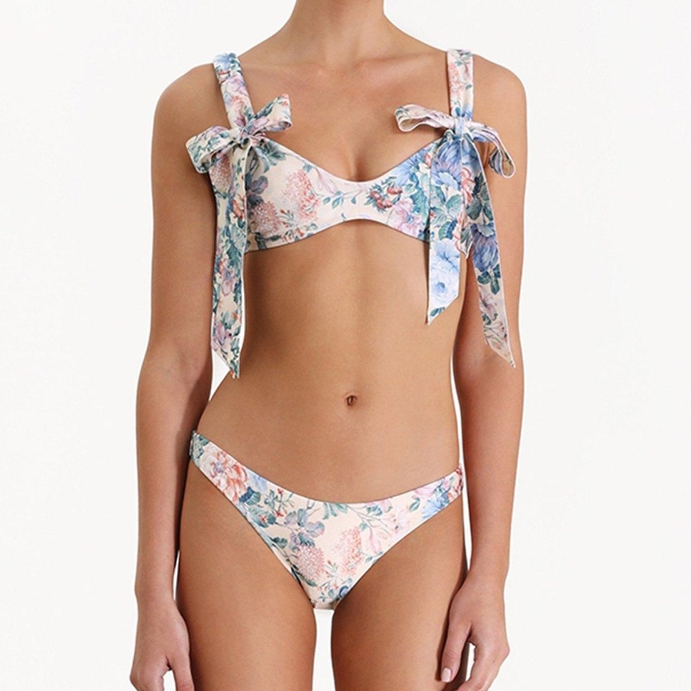 Zimmermann Verity Bow Print Bikini - NWOT